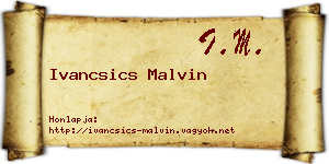 Ivancsics Malvin névjegykártya