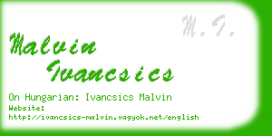 malvin ivancsics business card